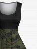 Plus Size Music Symbol Print Hawaii Ombre 1950s Vintage Swing A Line Dress -  