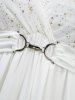 Robe Etoile Imprimée Bouclée avec Poches de Grande Taille à Manches Papillon - Blanc 3X | US 22-24