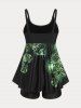 Plus Size & Curve Butterfly Padded Boyleg Modest Tankini  Swimsuit -  
