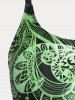 Plus Size & Curve Butterfly Padded Boyleg Modest Tankini  Swimsuit -  