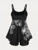 Plus Size & Curve Butterfly Padded Boyleg Modest Tankini  Swimsuit -  