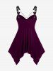 Plus  Size Gothic O Ring Chains Handkerchief Tank Top -  
