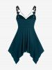 Plus  Size Gothic O Ring Chains Handkerchief Tank Top -  