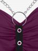 Plus  Size Gothic O Ring Chains Handkerchief Tank Top -  