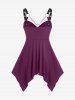 Plus  Size Gothic O Ring Chains Handkerchief Tank Top -  