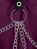 Plus  Size Gothic O Ring Chains Handkerchief Tank Top -  
