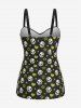 Plus Size Skull Bowknot Heart Stars Print Boyleg Tankini Swimsuit -  