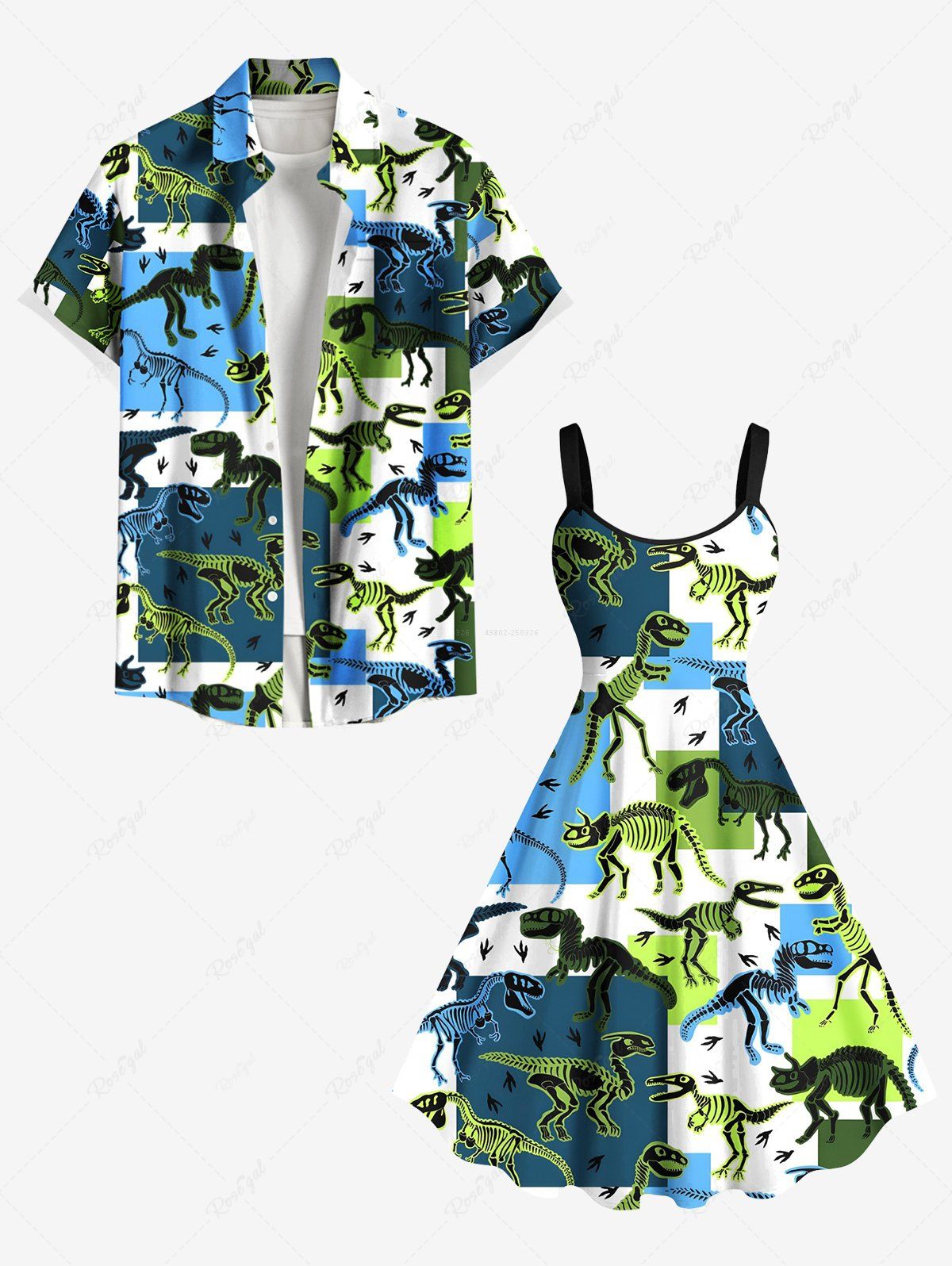 Costume de Plage en Blocs de Couleurs Couleurs Couleurs Couleurs Couleurs Couleurs Squelette Imprimée Grande Taille Saint-Valentin Vert 