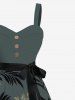 Tropical Leaf Flowers Print Plus Size Matching Hawaii Beach Outfit For Couples -  