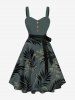 Tropical Leaf Flowers Print Plus Size Matching Hawaii Beach Outfit For Couples -  
