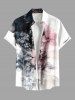 Contrast Color Flowers Print Plus Size Matching Hawaii Beach Outfit For Couples -  