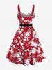 Flowers Leaf Print Plus Size Matching Hawaii Beach Outfit For Couples - Rouge 