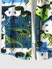 Costume de Plage en Blocs de Couleurs Couleurs Couleurs Couleurs Couleurs Couleurs Squelette Imprimée Grande Taille Saint-Valentin - Vert 