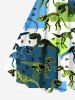 Costume de Plage en Blocs de Couleurs Couleurs Couleurs Couleurs Couleurs Couleurs Squelette Imprimée Grande Taille Saint-Valentin - Vert 