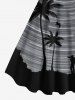 Coconut Tree Spiral Galaxy Print Plus Size Matching Hawaii Beach Outfit For Couples -  