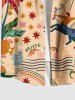 Colorful Coconut Tree Leopard Stars River Rainbow Print Plus Size Matching Hawaii Beach Outfit For Couples -  
