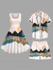 Plus Size Coconut Tree Sun Mountain Print Hawaii Beach Shorts For Men -  