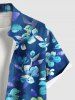 Plus Size Flowers Leaf Print Buttons Pocket Hawaii Shirt For Men -  