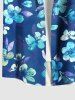 Plus Size Flowers Leaf Print Buttons Pocket Hawaii Shirt For Men -  