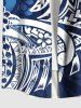 Plus Size Floral Pattern Print Buttons Pocket Hawaii Shirt For Men -  