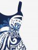 Plus Size Floral Pattern Print Hawaii Tank Dress -  