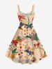 Plus Size Colorful Coconut Tree Leopard Stars River Rainbow Print Hawaii A Line Tank Dress -  