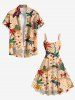 Plus Size Colorful Coconut Tree Leopard Stars River Rainbow Print Hawaii A Line Tank Dress -  