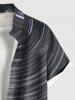 Plus Size Coconut Tree Spiral Galaxy Print Hawaii Button Pocket Shirt For Men -  