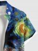 Plus Size Coconut Tree Sea Spiral Painting Print Hawaii Button Pocket Shirt For Men -  