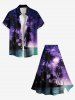 Plus Size Coconut Tree Sea Ombre Galaxy Print Hawaii Split A Line Skirt -  