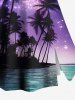 Plus Size Coconut Tree Sea Ombre Galaxy Print Hawaii Split A Line Skirt -  