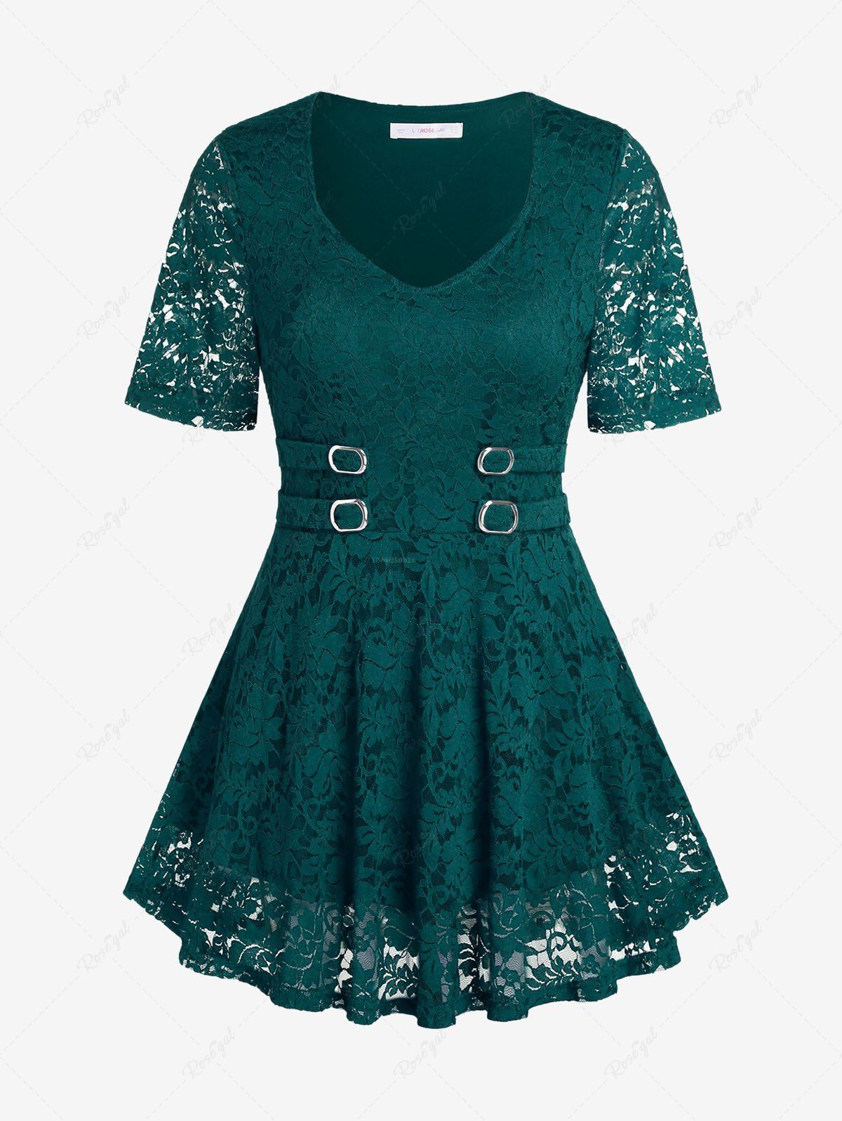 Unique Plus Size & Curve Floral Lace Blouse  