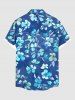 Flowers Leaf Print Plus Size Matching Hawaii Beach Outfit For Couples -  