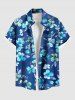 Flowers Leaf Print Plus Size Matching Hawaii Beach Outfit For Couples -  