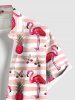 Pineapple Flamingo Butterfly Print Plus Size Matching Hawaii Beach Outfit For Couples -  