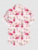 Pineapple Flamingo Butterfly Print Plus Size Matching Hawaii Beach Outfit For Couples -  