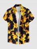 Flowers Leaf Print Plus Size Matching Hawaii Beach Outfit For Couples -  