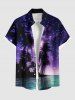 Coconut Tree Sea Ombre Galaxy Print Plus Size Matching Hawaii Beach Outfit For Couples -  