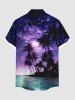 Coconut Tree Sea Ombre Galaxy Print Plus Size Matching Hawaii Beach Outfit For Couples -  