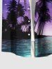 Coconut Tree Sea Ombre Galaxy Print Plus Size Matching Hawaii Beach Outfit For Couples -  