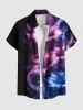 Costume de Plage Brillante à Imprimé Fleurs Mystérieux Grande-Taille pour Couples - Noir 