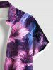 Costume de Plage Brillante à Imprimé Fleurs Mystérieux Grande-Taille pour Couples - Noir 