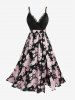 Lace Butterfly Sleeve Bolero Cardigan and Floral Print Jacquard Split Surplice Dress Plus Size Outfit -  