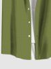 Plus Size Cactus Sun Ship Head Print Buttons Pocket Hawaii Shirt For Men -  