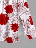 Plus Size Floral Leaves Print Hawaii Split Pocket A Line Midi Dress -  