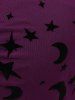 T-shirt grande taille à imprimé lune et étoiles, empiècement en maille, manches cloche, chaîne froncée et pompon - Concorde 1X | US 14-16