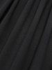 T-shirt grande taille à imprimé lune et étoiles, empiècement en maille, manches cloche, chaîne froncée et pompon - Noir L | US 12
