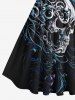 Plus Size Floral Pattern Skull Print Hawaii 1950s Vintage Dress -  