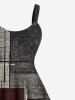 Plus Size Retro Geometric Graphic Patterns Print Hawaii Tank Dress -  