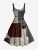 Plus Size Retro Geometric Graphic Patterns Print Hawaii Tank Dress -  